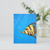 Carte Postale Poisson rayé sous la mer (Debout devant)