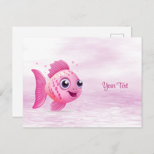 Carte postale Poisson rose (Devant / Derrière)