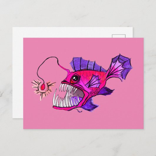 Carte Postale Poisson rose (Devant / Derrière)