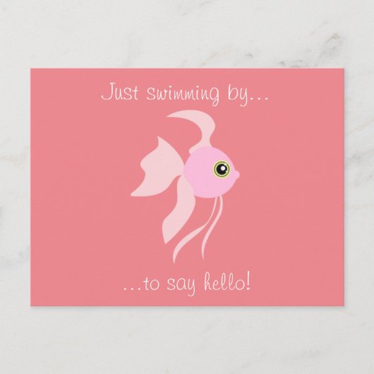 Carte Postale Poisson rose mignon (Devant)