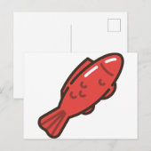 Carte Postale poisson rouge (Devant / Derrière)