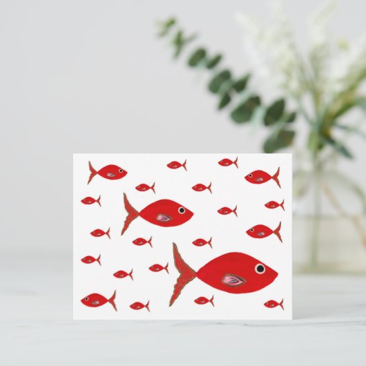 Carte Postale Poisson rouge (Debout devant)