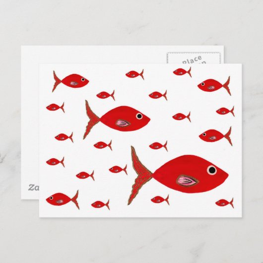 Carte Postale Poisson rouge (Devant / Derrière)