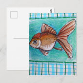 Carte Postale Poisson rouge fantaisie (Devant / Derrière)