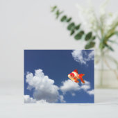 Carte Postale poisson rouge volant (Debout devant)