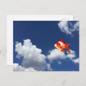 Carte Postale poisson rouge volant (Devant / Derrière)