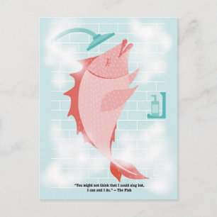 Carte postale Poisson sous la douche