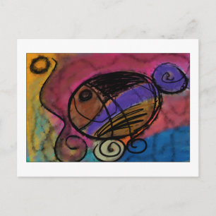 Carte Postale Poisson sur roues