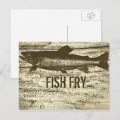 Carte Postale Poisson sur une vieille planche en bois avec des t (Devant / Derrière)