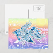 Carte Postale Poisson Tribal Abstrait (Devant / Derrière)