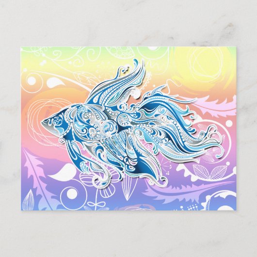 Carte Postale Poisson Tribal Abstrait (Devant)