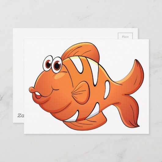 Carte Postale Poisson tropical isolé sur blanc (Devant / Derrière)