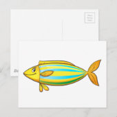 Carte Postale Poisson tropical isolé sur blanc (Devant / Derrière)