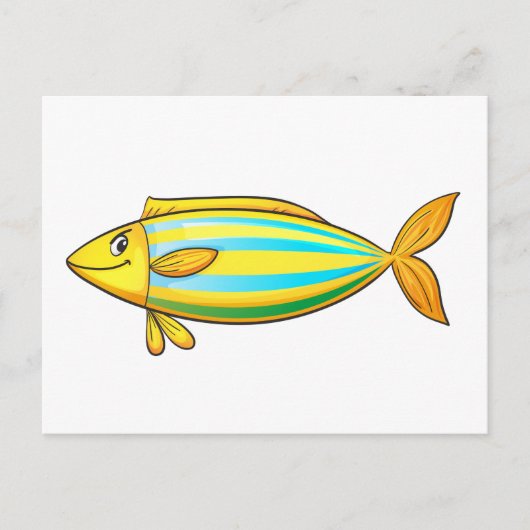Carte Postale Poisson tropical isolé sur blanc (Devant)