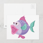 Carte Postale Poisson tropical isolé sur blanc (Devant / Derrière)