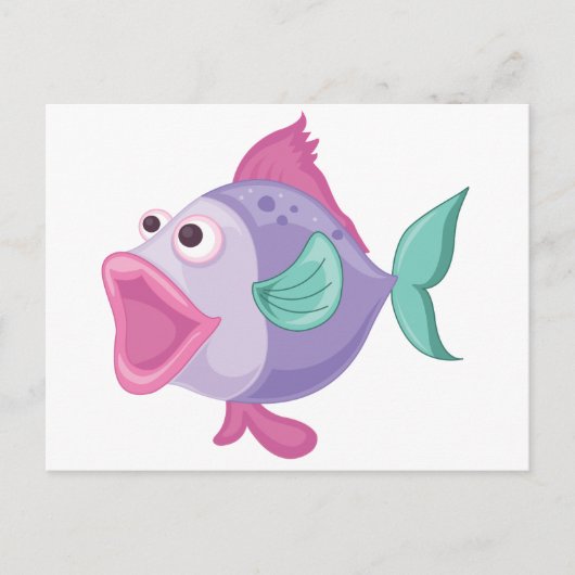 Carte Postale Poisson tropical isolé sur blanc (Devant)