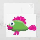 CARTE POSTALE POISSON VERT (Devant / Derrière)