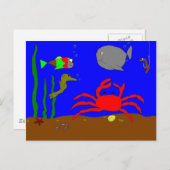 CARTE POSTALE POISSONS (Devant / Derrière)