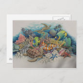 Carte Postale Poissons de récif de corail en symphonie (Devant / Derrière)