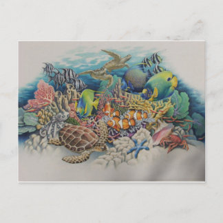 Carte Postale Poissons de récif de corail en symphonie