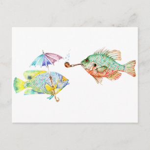 Carte Postale Poissons - Deux poissons Art Imprimer de peinture 