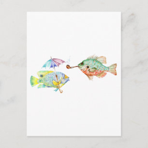 Carte Postale Poissons - Deux poissons Art Imprimer de peinture 