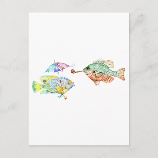 Carte Postale Poissons - Deux poissons Art Imprimer de peinture (Devant)