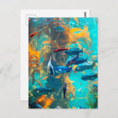 Carte Postale Poissons et algues (Devant / Derrière)