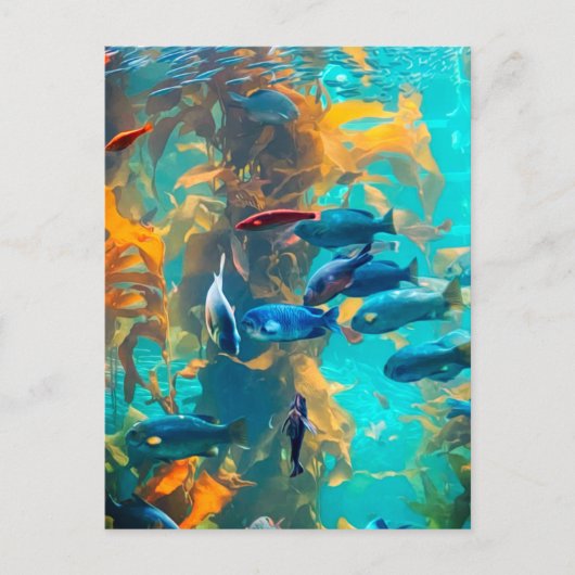 Carte Postale Poissons et algues (Devant)