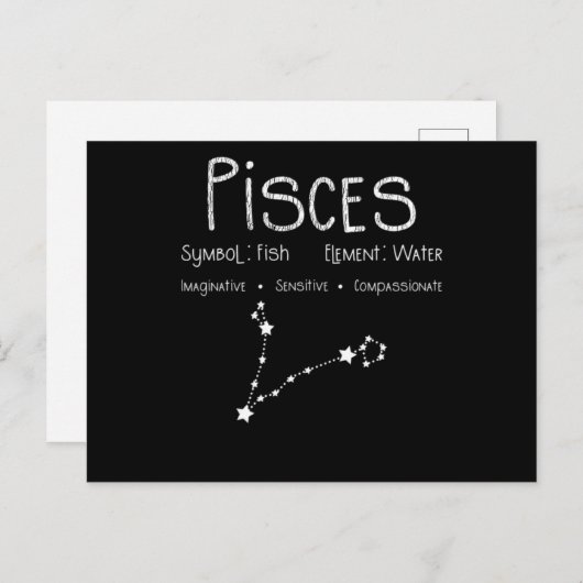 Carte Postale Poissons Horoscope Astrologie Signe du zodiaque Ca (Devant / Derrière)