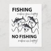 Carte Postale Poissons Nager Dans La Pêche À L'Eau (Devant)