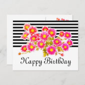 Carte Postale Poissons roses / Bouquet Asters + vos idées (Devant / Derrière)