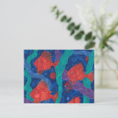 Carte Postale Poissons Rouges, Algues Mer Animaux Sous-marins Ar (Debout devant)