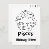 Carte Postale Poissons, signe zodiaque (Devant / Derrière)