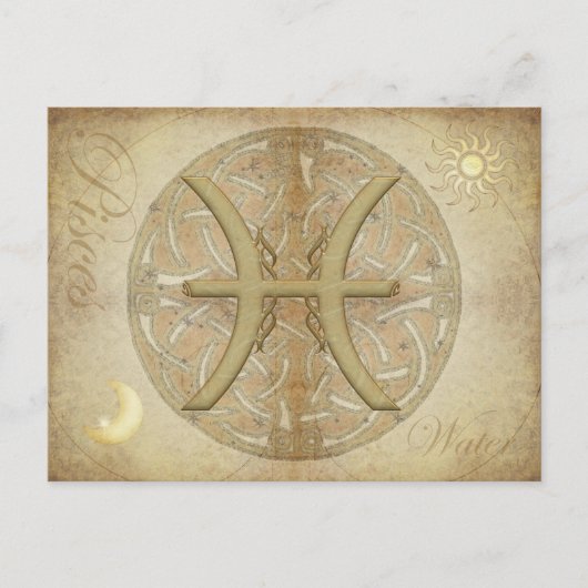 Carte postale Poissons Zodiac (Devant)