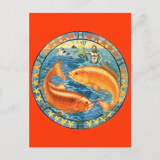 Carte Postale Poissons Zodiac - Customisez-le ! (Devant)