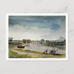Carte Postale Poissy, de 'Vues sur la Seine', gravée par Tho