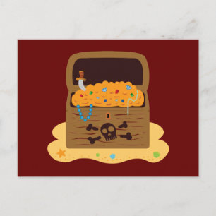 Carte Postale Poitrine au trésor de pirate