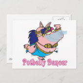 Carte Postale poitrine cochon danse du ventre drôle pignon (Devant / Derrière)