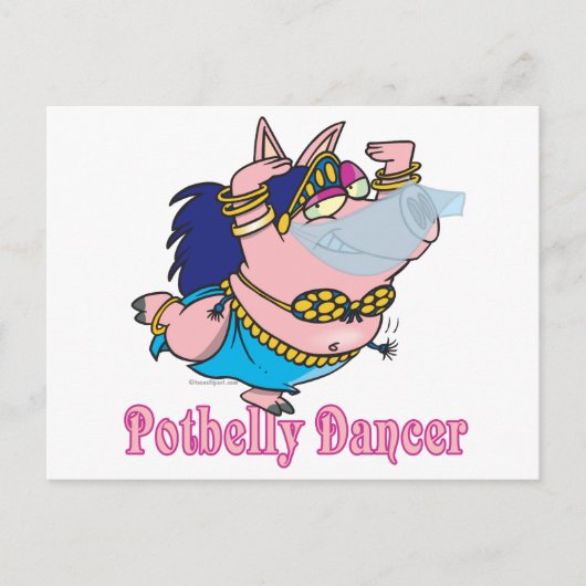 Carte Postale poitrine cochon danse du ventre drôle pignon (Devant)