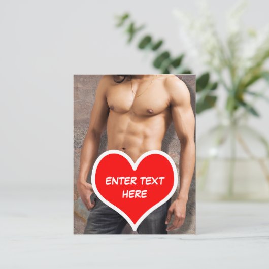 Carte Postale Poitrine nue de l'homme Ajouter son propre texte (Debout devant)