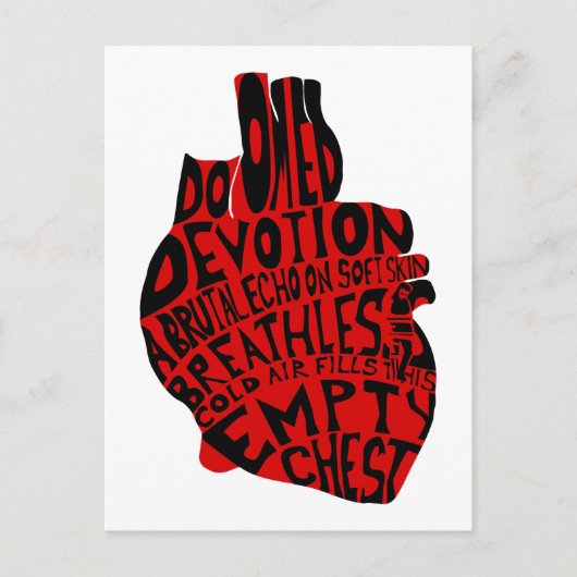 Carte Postale poitrine vide : coeur anatomique (Devant)