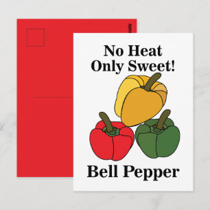 Carte Postale Poivron Rouge Vert Jaune Capsicum Drôle