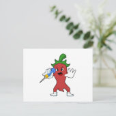 Carte Postale Poivron végétalien aux fléchettes avec fléchette.P (Debout devant)