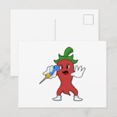 Carte Postale Poivron végétalien aux fléchettes avec fléchette.P (Devant / Derrière)