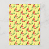 Carte Postale Poivrons Aquarelles Rouge Et Vert (Devant)