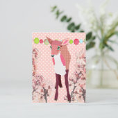 Carte postale Pokadot rose cerise (Debout devant)