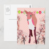 Carte postale Pokadot rose cerise (Devant / Derrière)