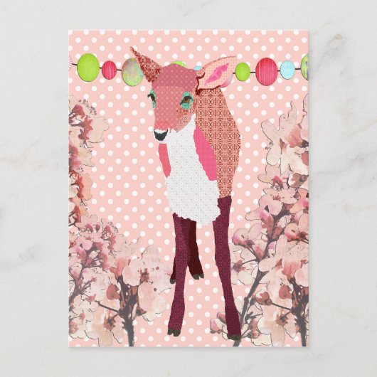 Carte postale Pokadot rose cerise (Devant)
