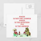 CARTE POSTALE POKER (Devant / Derrière)